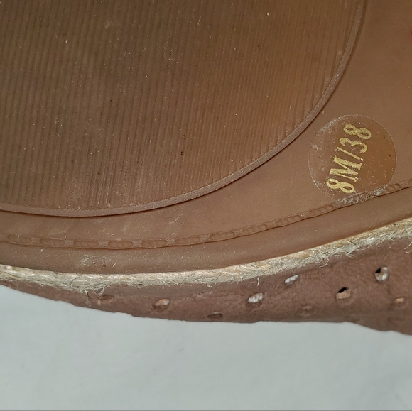 Lucky Brand faux Leather Open Toe Mules Wedge Sandals Heels - Picture 6 of 6